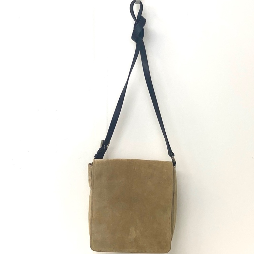 Wilson’s Women's Tan Suede Leather Maxima Crossbody Handbag